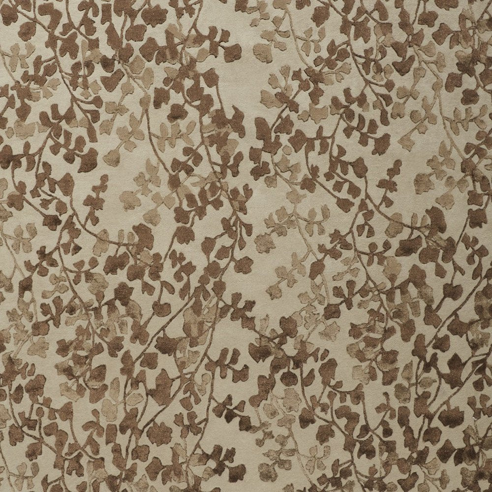 5' X 8' Taupe and Brown Floral Hand Tufted Area Rug