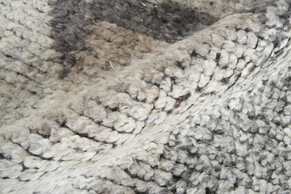 4' X 6' Gray and Ivory Wool Geometric Hand Knotted Area Rug