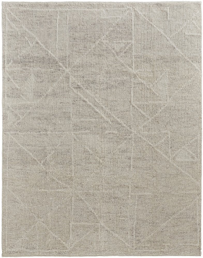 4' X 6' Tan and Ivory Wool Hand Knotted Area Rug