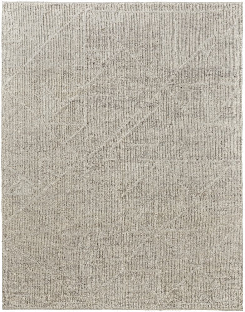 4' X 6' Tan and Ivory Wool Hand Knotted Area Rug