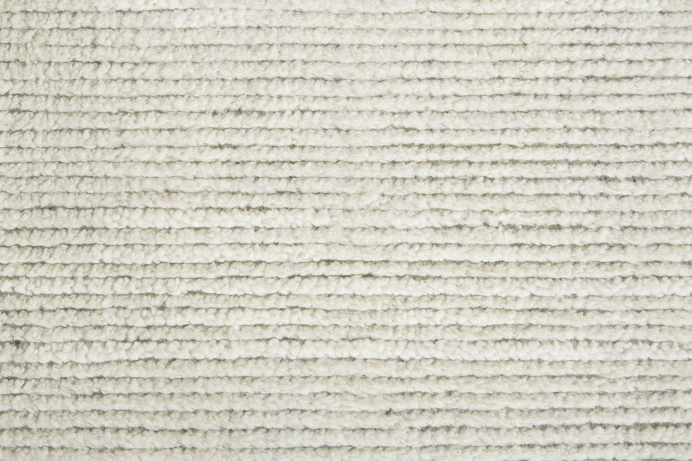 6' X 9' Tan and Ivory Wool Hand Knotted Area Rug