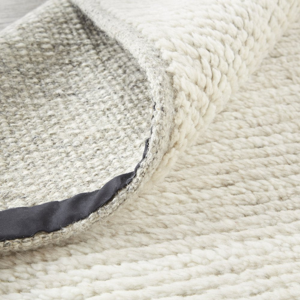 6' X 9' Tan and Ivory Wool Hand Knotted Area Rug