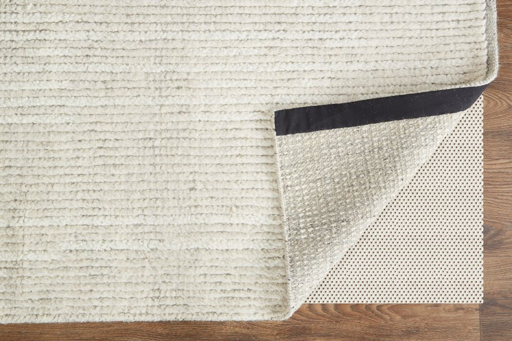 6' X 9' Tan and Ivory Wool Hand Knotted Area Rug