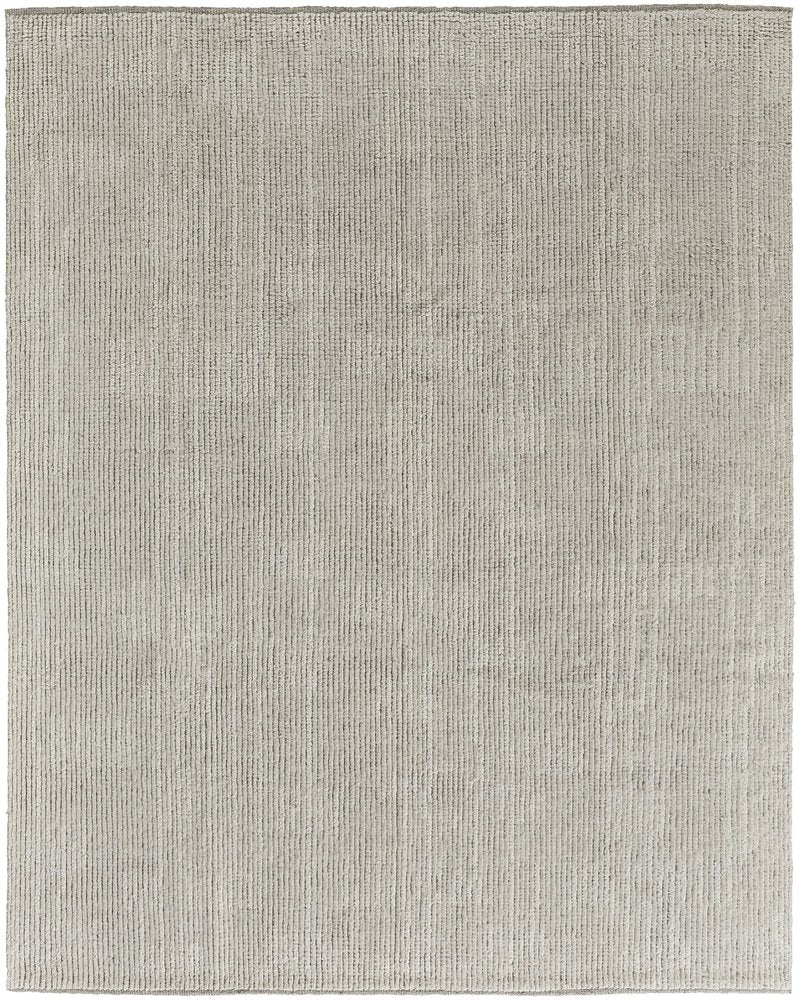 6' X 9' Tan and Ivory Wool Hand Knotted Area Rug