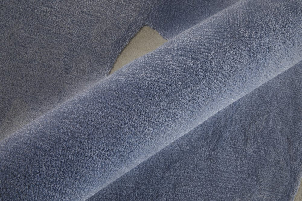 4' X 6' Blue and Ivory Abstract Hand Tufted Area Rug