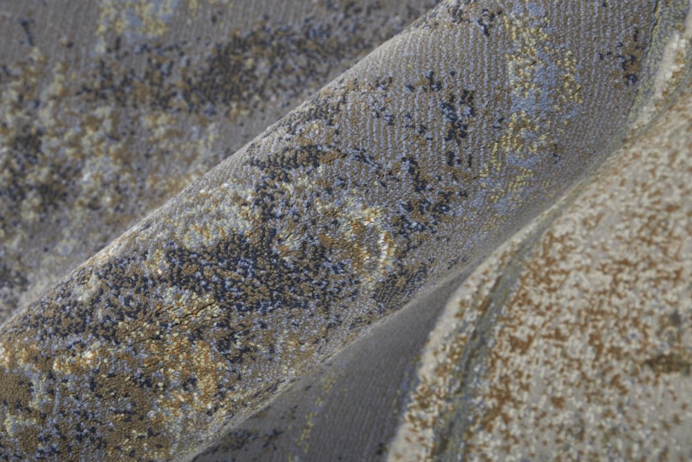 10' X 13' Gray Black and Brown Abstract Power Loom Area Rug