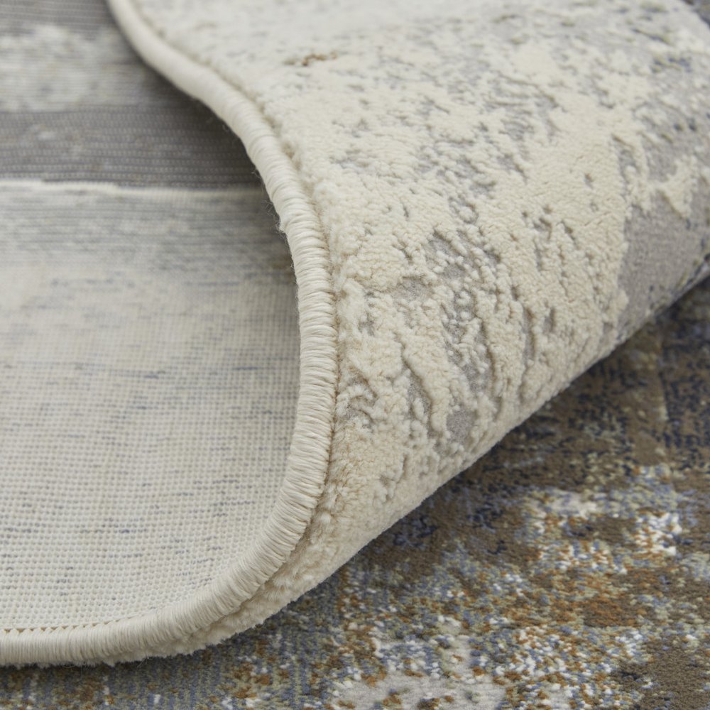 10' X 13' Gray Black and Brown Abstract Power Loom Area Rug