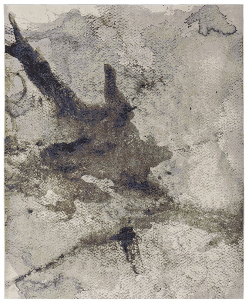 4' X 6' Taupe Brown And Black Abstract Area Rug