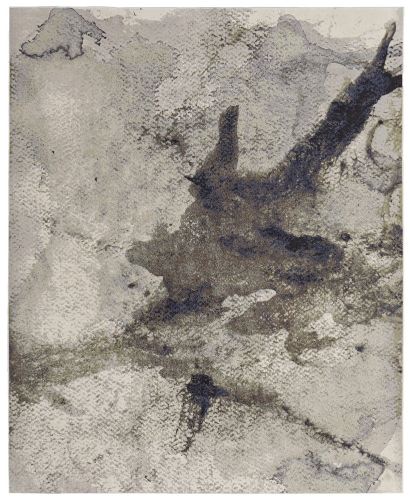 4' X 6' Taupe Brown And Black Abstract Area Rug