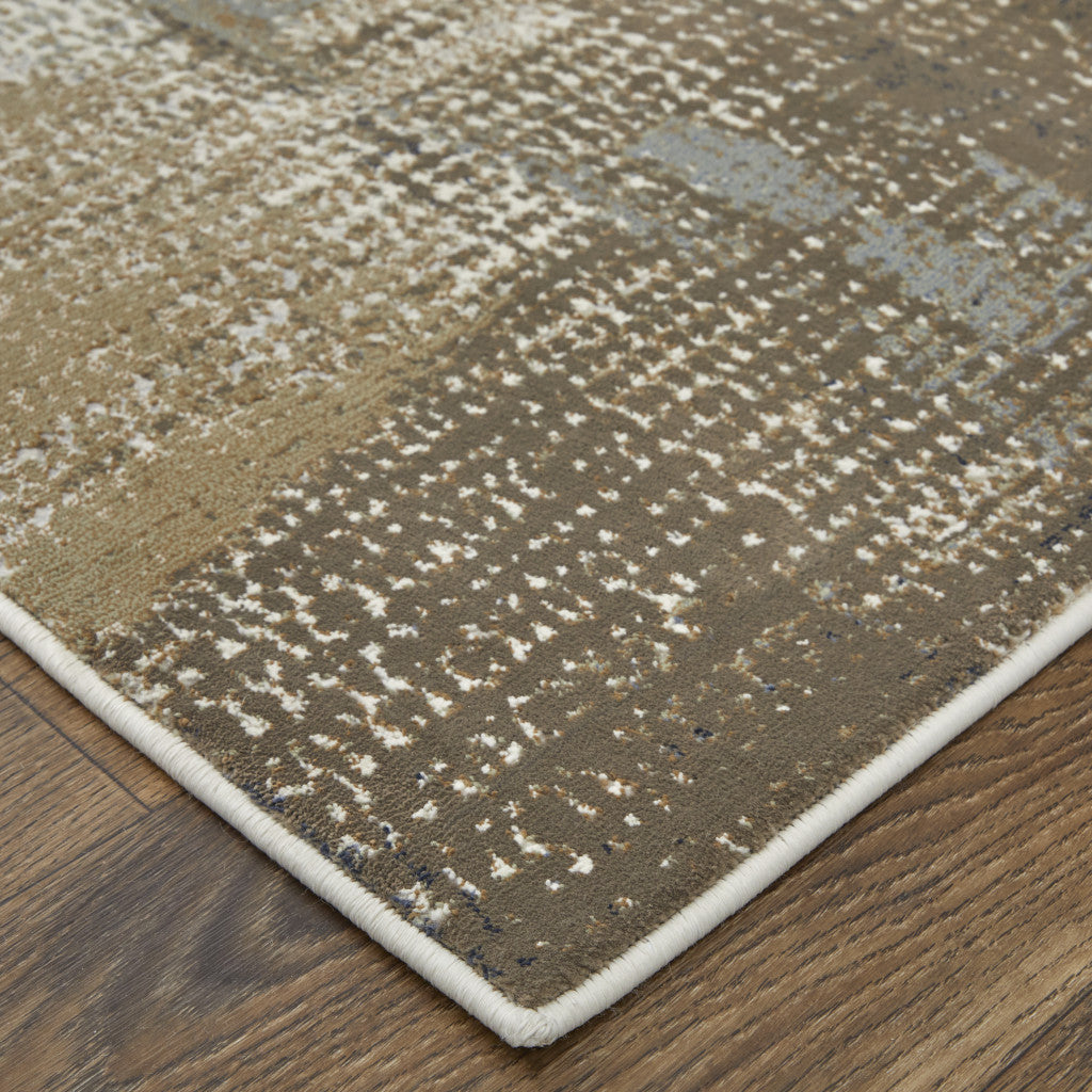 4' X 6' Ivory Gray and Brown Abstract Power Loom Area Rug