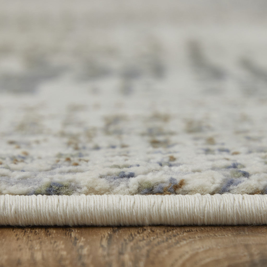 4' X 6' Ivory Gray and Brown Abstract Power Loom Area Rug