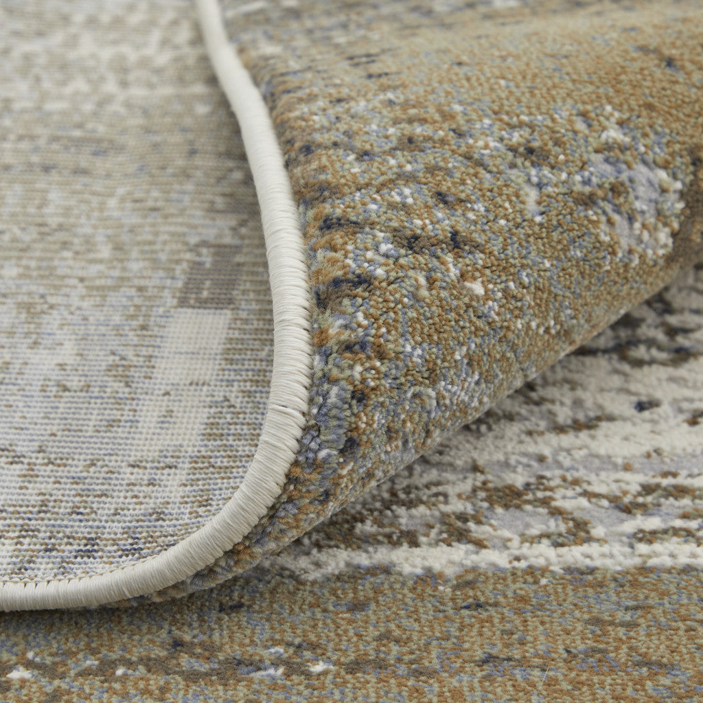 4' X 6' Ivory Gray and Brown Abstract Power Loom Area Rug