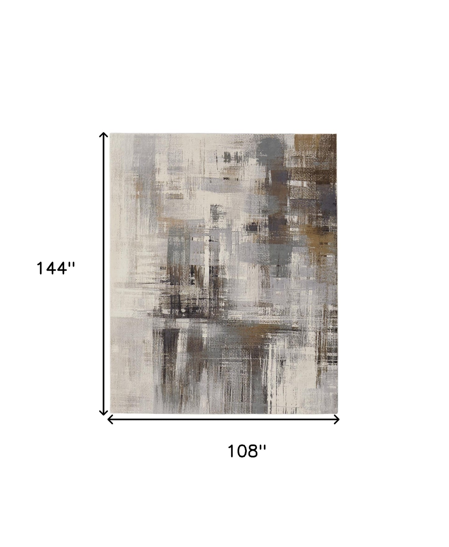 4' X 6' Ivory Gray and Brown Abstract Power Loom Area Rug