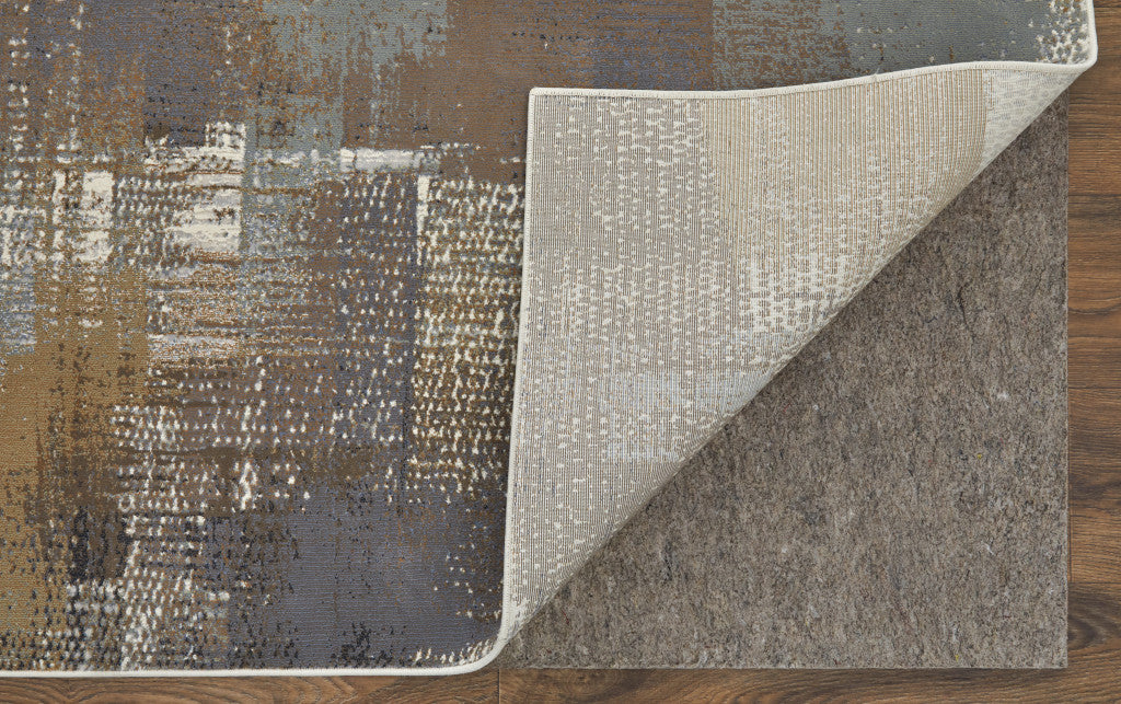 4' X 6' Ivory Gray and Brown Abstract Power Loom Area Rug