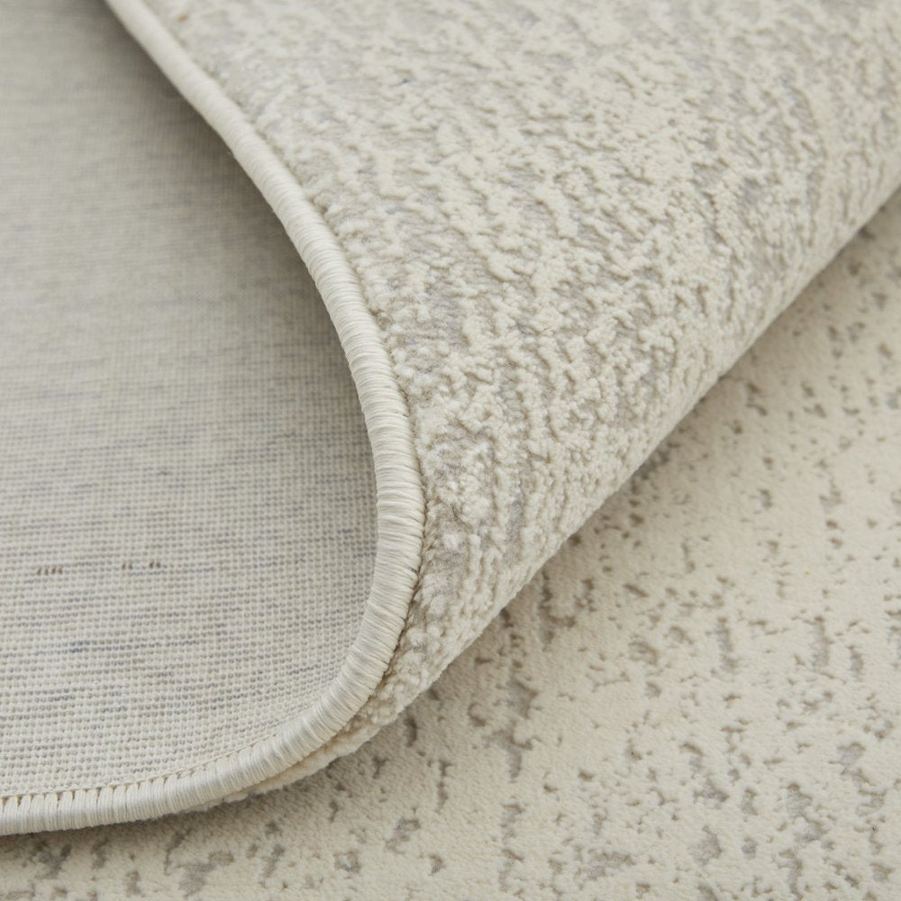 4' X 6' Ivory Blue and Brown Abstract Power Loom Area Rug