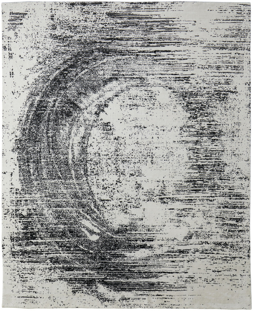 4' X 6' Black and Gray Abstract Hand Woven Area Rug