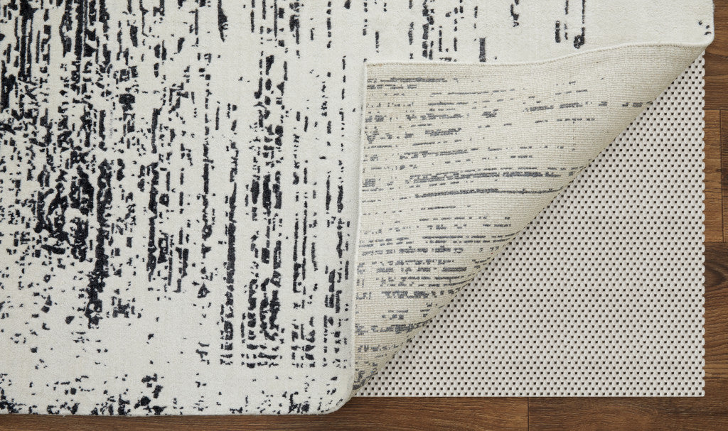 4' X 6' Black and Gray Abstract Hand Woven Area Rug