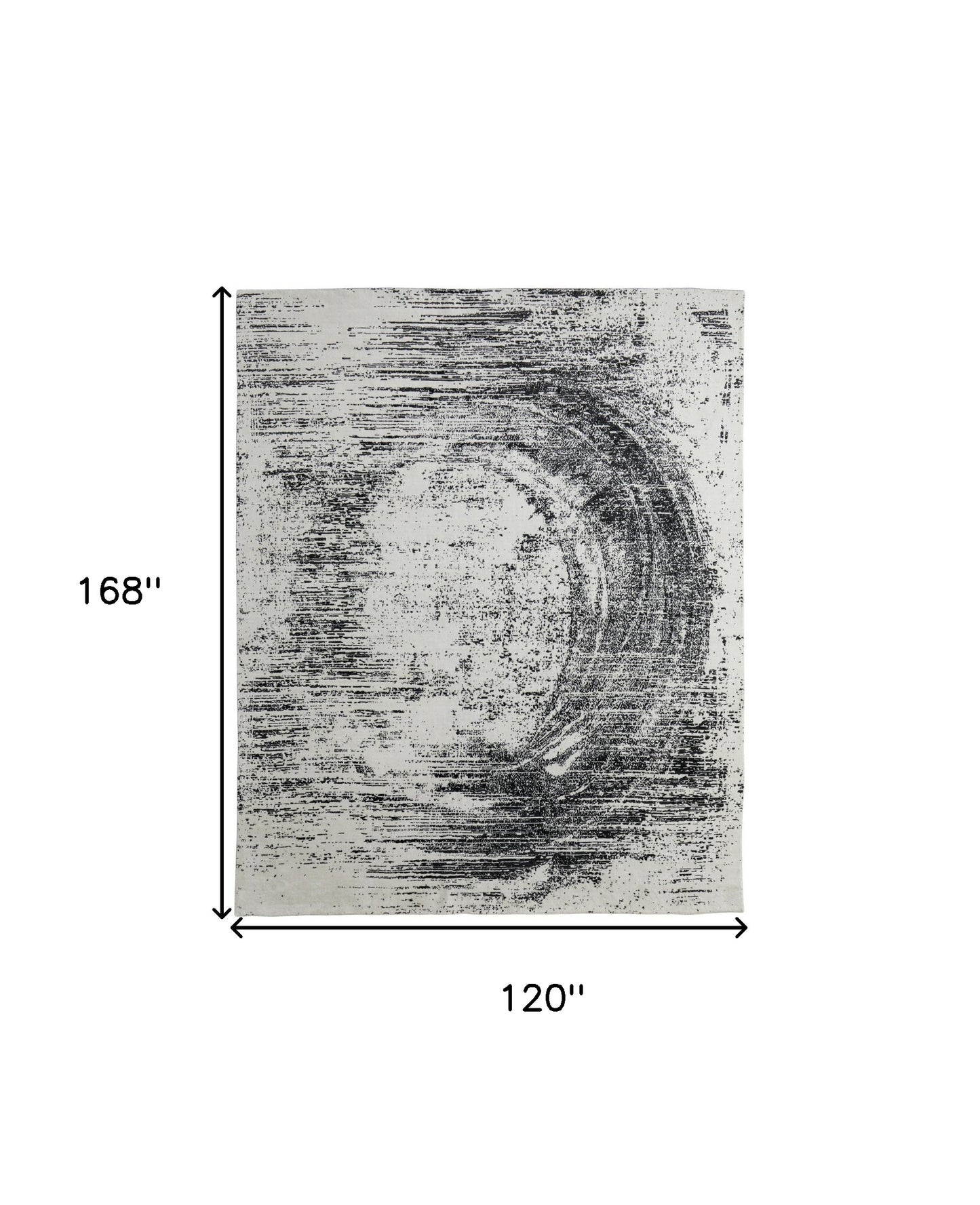 4' X 6' Black and Gray Abstract Hand Woven Area Rug