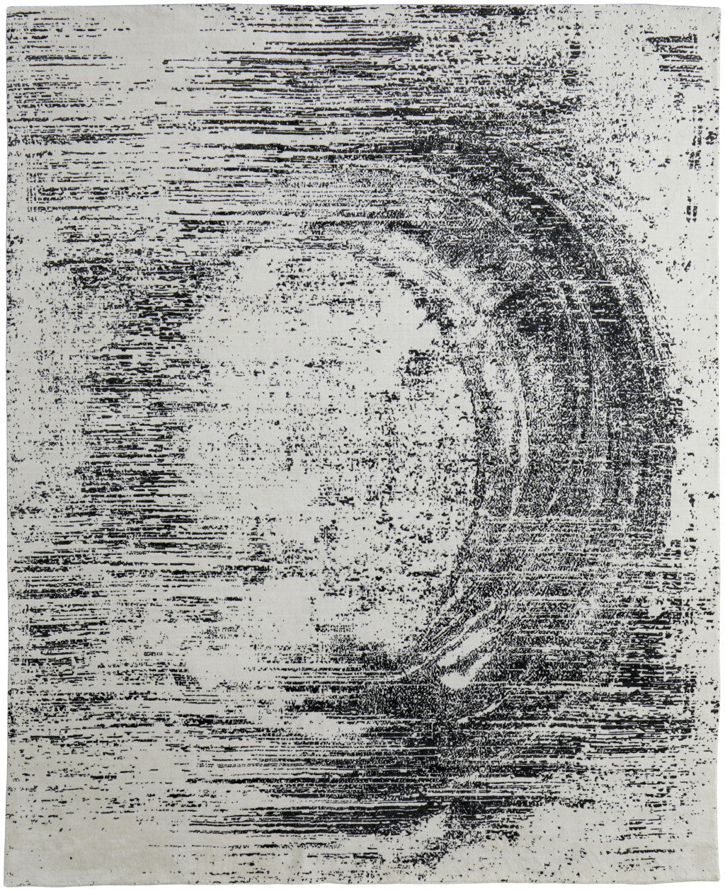 4' X 6' Black and Gray Abstract Hand Woven Area Rug