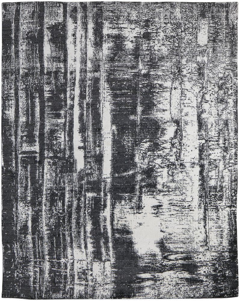 12' X 15' Black and Gray Abstract Hand Woven Area Rug