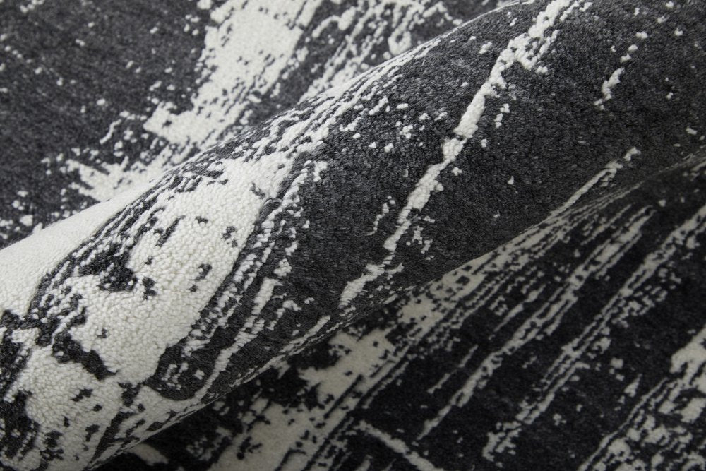 12' X 15' Black and Gray Abstract Hand Woven Area Rug