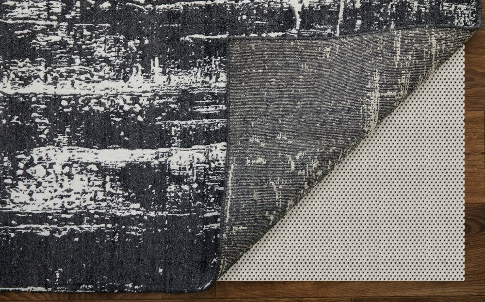 12' X 15' Black and Gray Abstract Hand Woven Area Rug