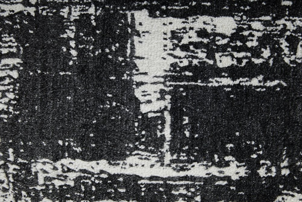 12' X 15' Black and Gray Abstract Hand Woven Area Rug