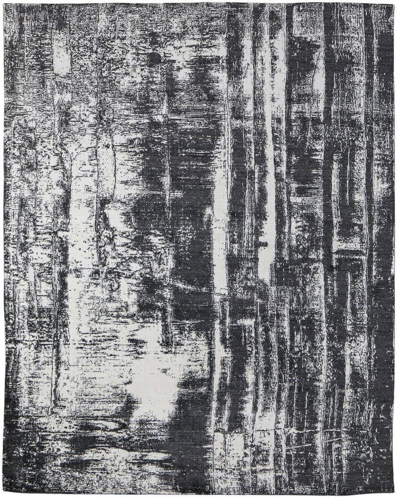 12' X 15' Black and Gray Abstract Hand Woven Area Rug