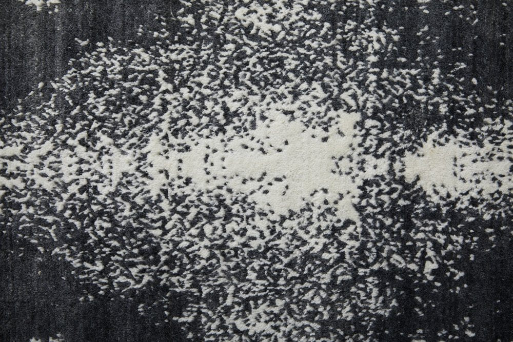 4' X 6' Black and Gray Abstract Hand Woven Area Rug