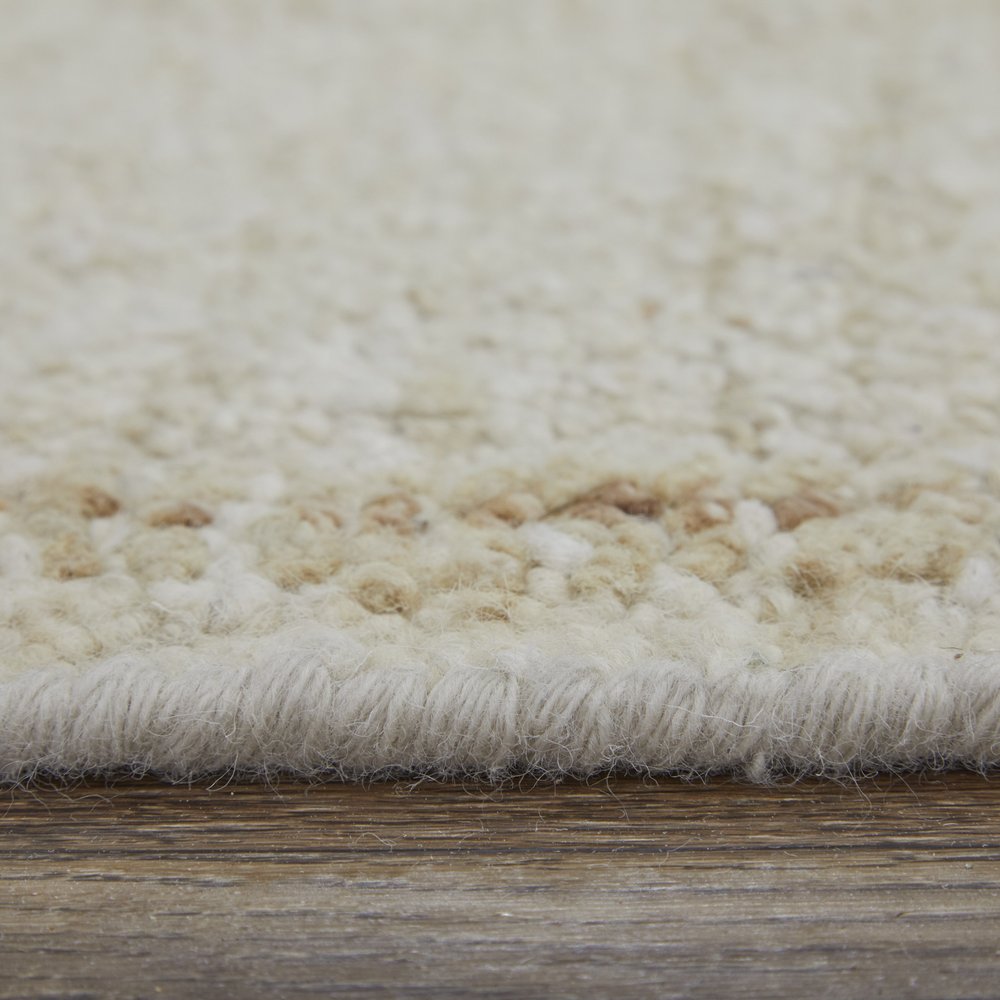 6' X 9' Ivory Tan and Gray Wool Floral Hand Knotted Area Rug