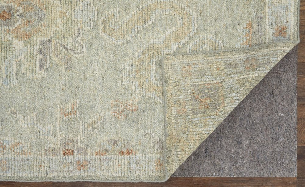 4' X 6' Gray and Brown Wool Floral Hand Knotted Area Rug