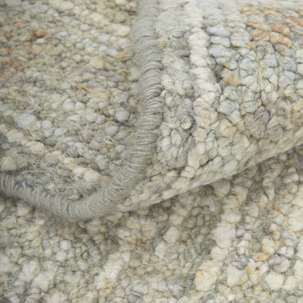 4' X 6' Gray and Brown Wool Floral Hand Knotted Area Rug