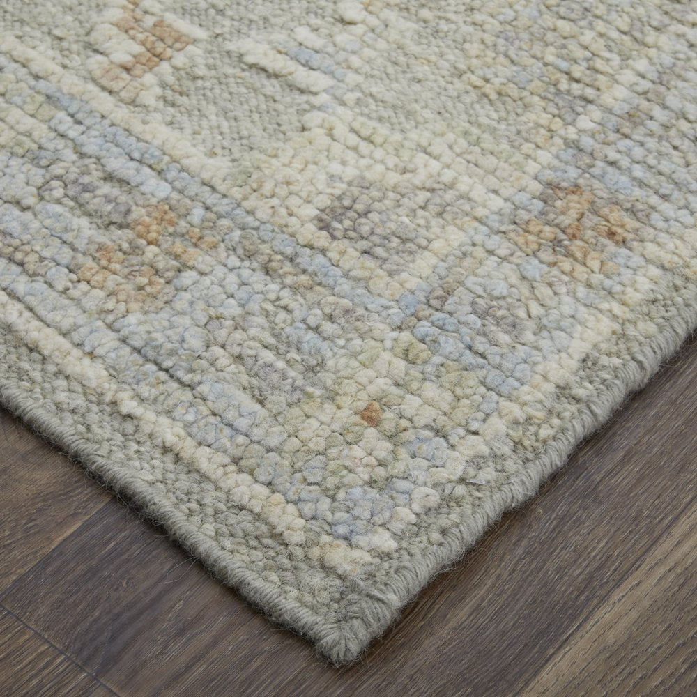 4' X 6' Gray and Brown Wool Floral Hand Knotted Area Rug