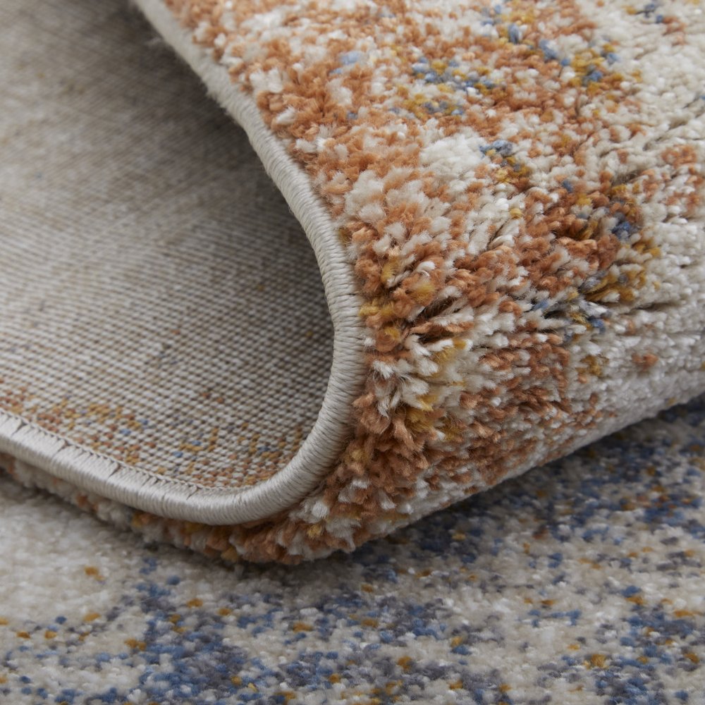 5' X 8' Gray Blue and Ivory Checkered Power Loom Area Rug