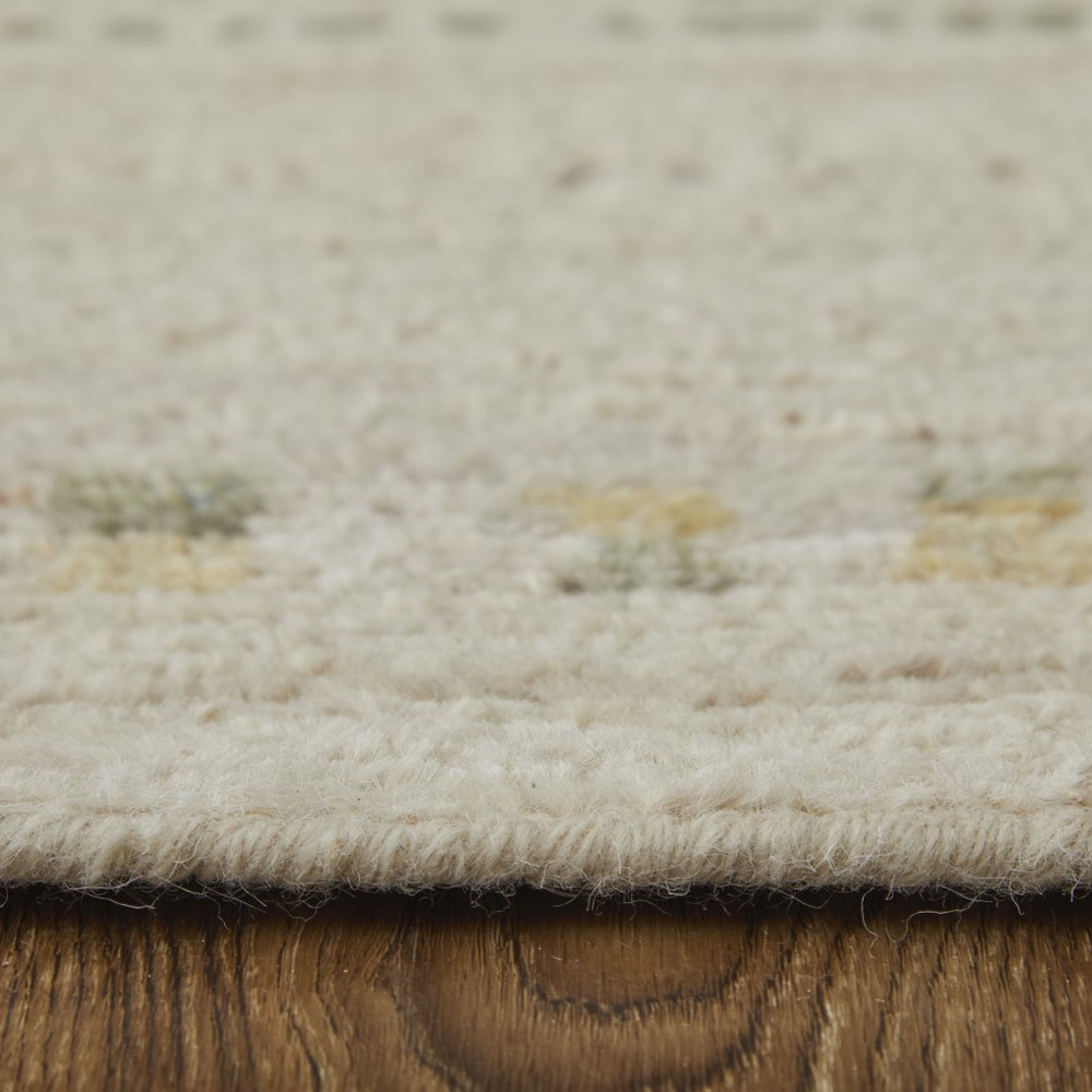 8' X 10' Gray Tan and Green Wool Abstract Hand Knotted Area Rug