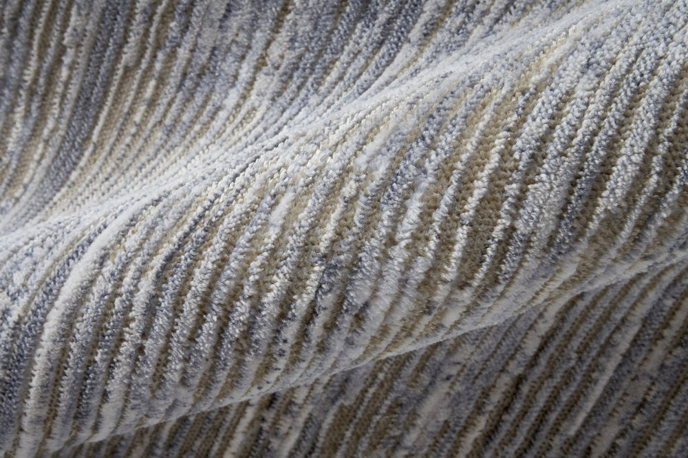 3' X 5' Taupe Silver And Tan Abstract Distressed Area Rug