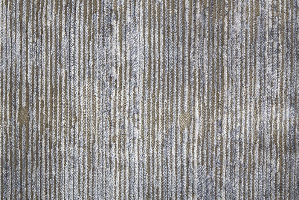 3' X 5' Taupe Silver And Tan Abstract Distressed Area Rug
