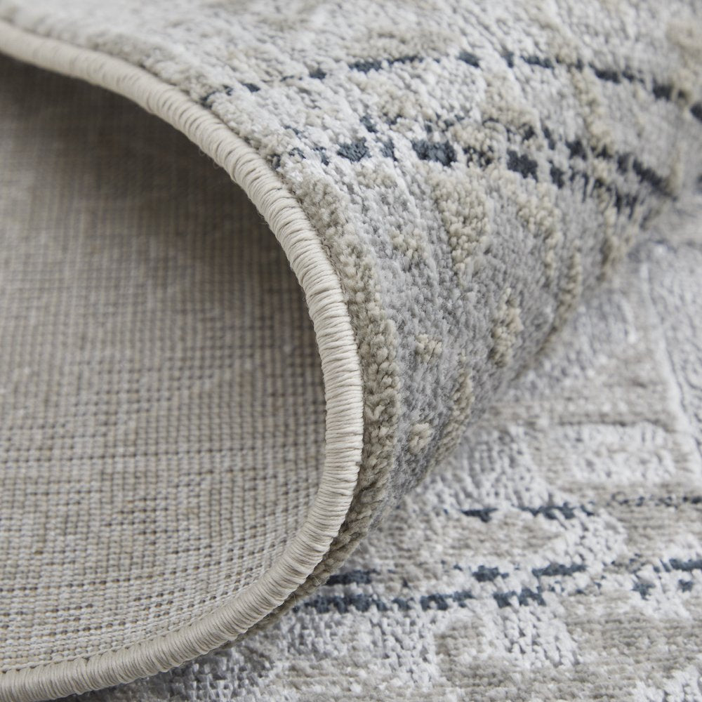 12' X 15' Black and Gray Abstract Power Loom Worn Faded Area Rug