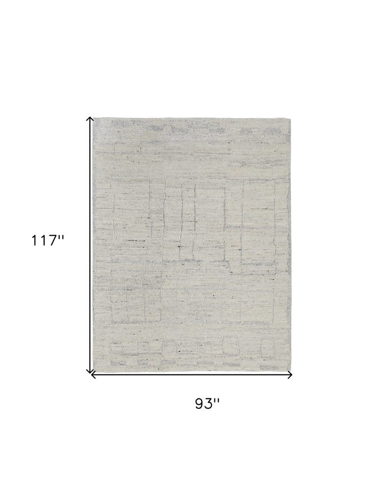 4' X 6' Gray and Ivory Abstract Hand Woven Worn Faded Area Rug