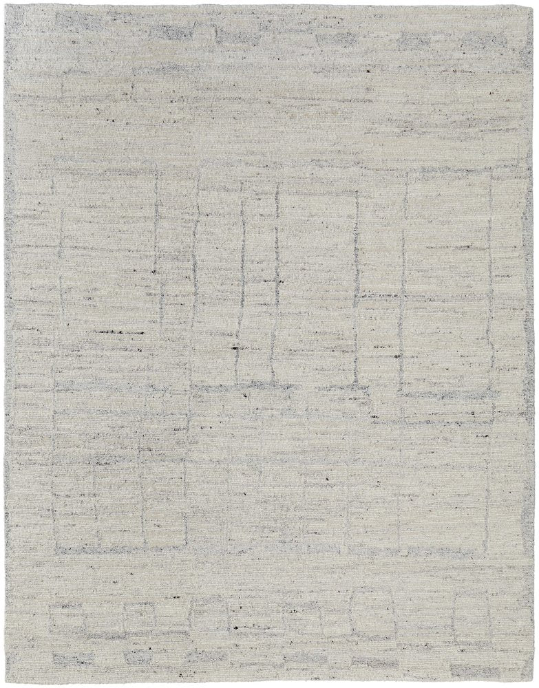 4' X 6' Gray and Ivory Abstract Hand Woven Worn Faded Area Rug