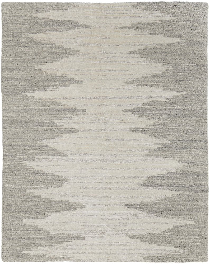 4' X 6' Gray and Ivory Ombre Hand Woven Area Rug