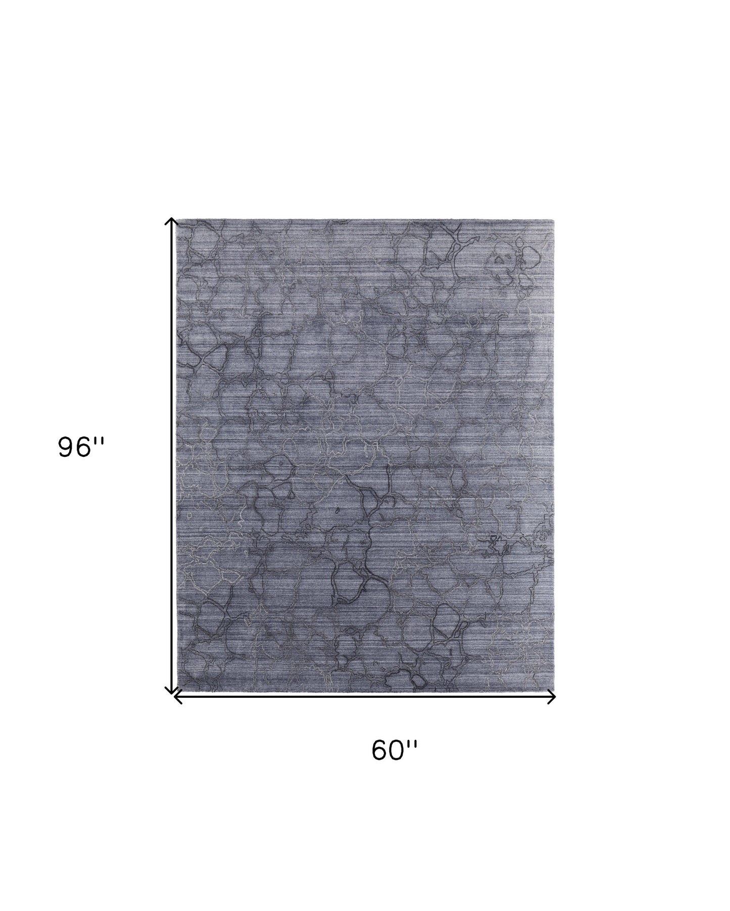 4' X 6' Gray and Blue Abstract Hand Woven Area Rug