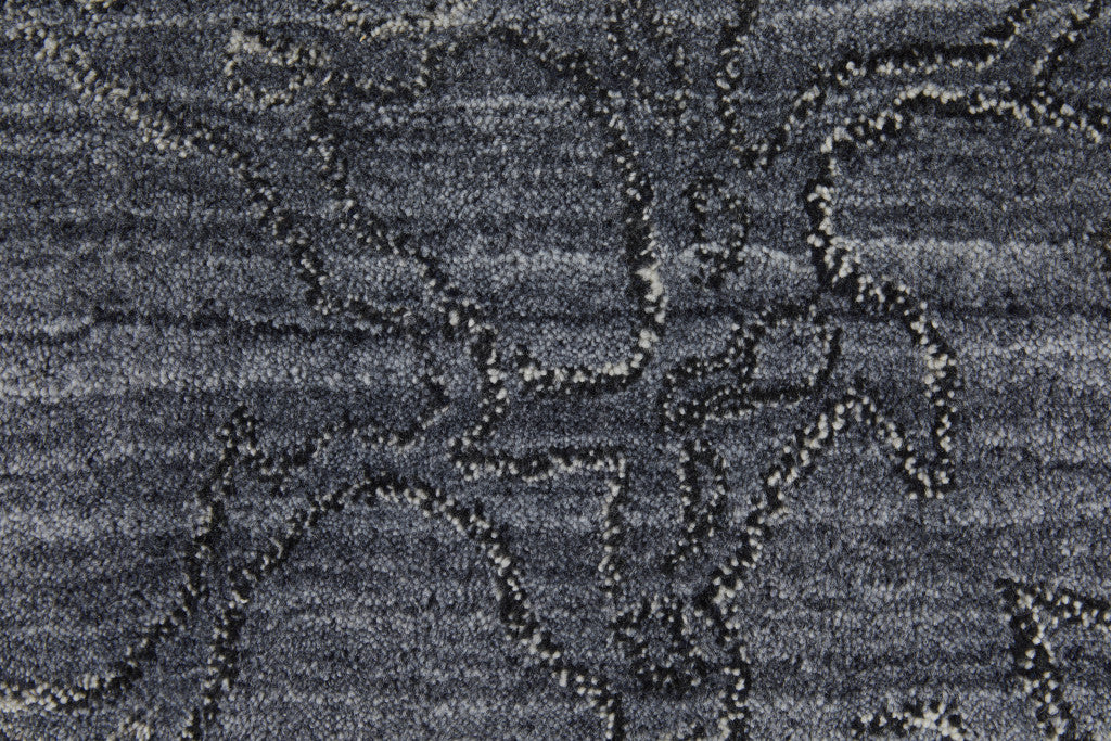 4' X 6' Gray and Blue Abstract Hand Woven Area Rug