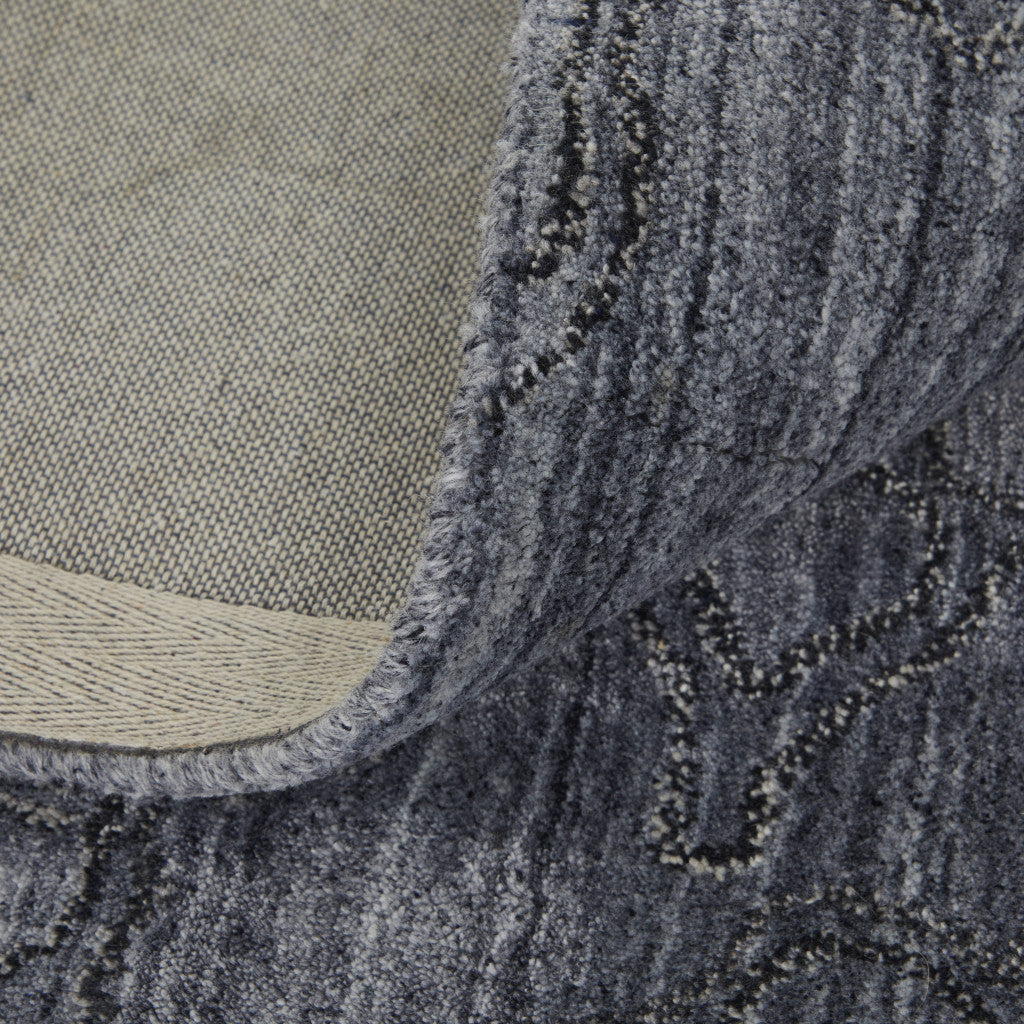 4' X 6' Gray and Blue Abstract Hand Woven Area Rug