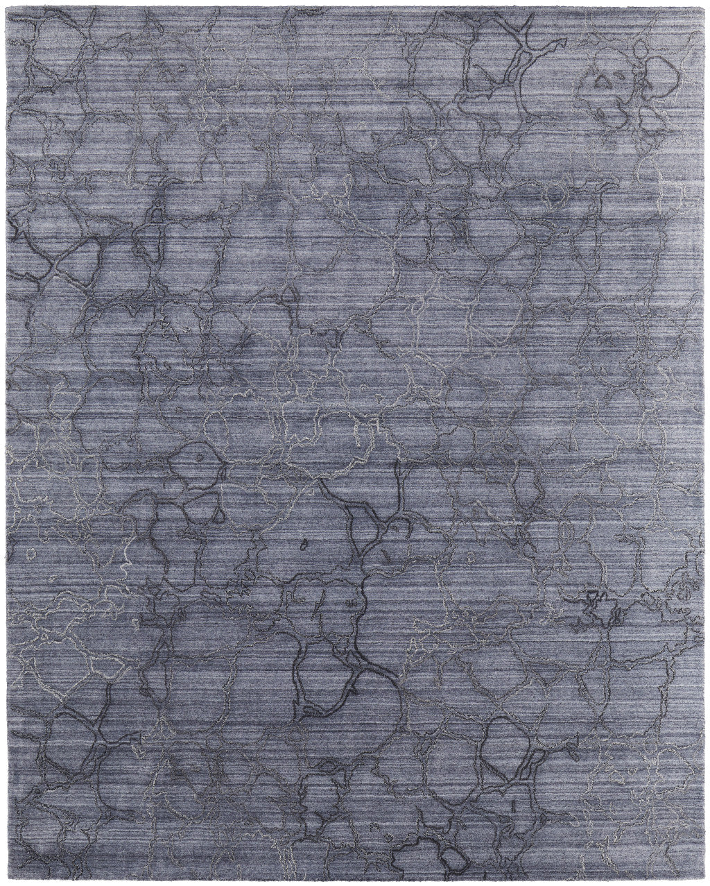 4' X 6' Gray and Blue Abstract Hand Woven Area Rug