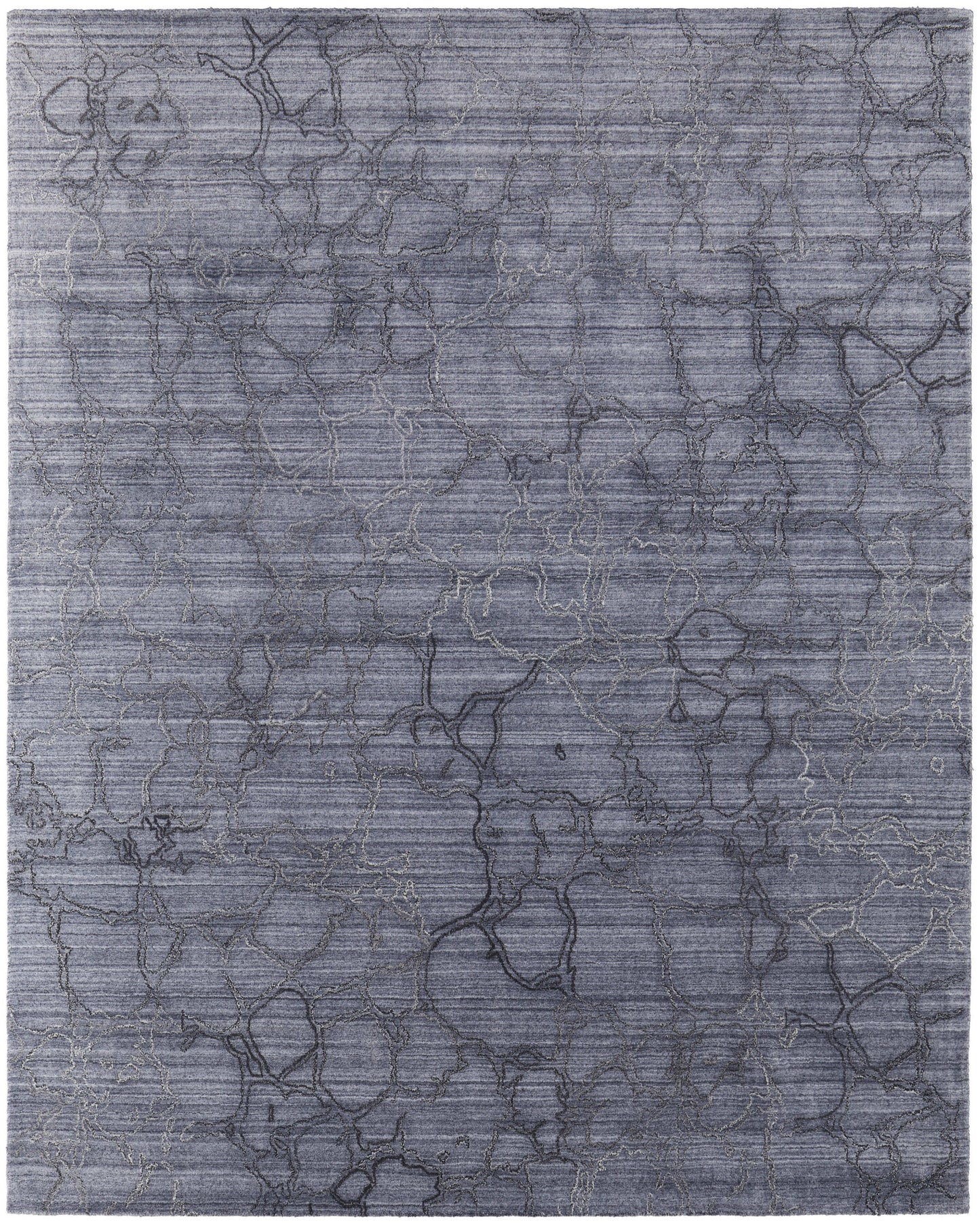 4' X 6' Gray and Blue Abstract Hand Woven Area Rug