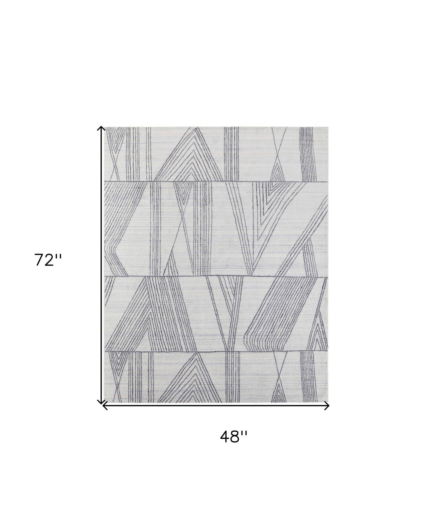 4' X 6' Black and Ivory Abstract Hand Woven Area Rug