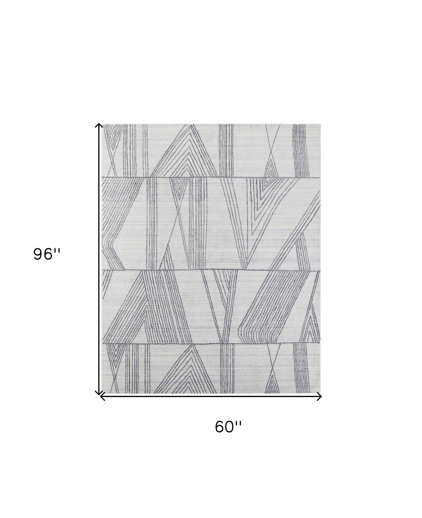 4' X 6' Black and Ivory Abstract Hand Woven Area Rug