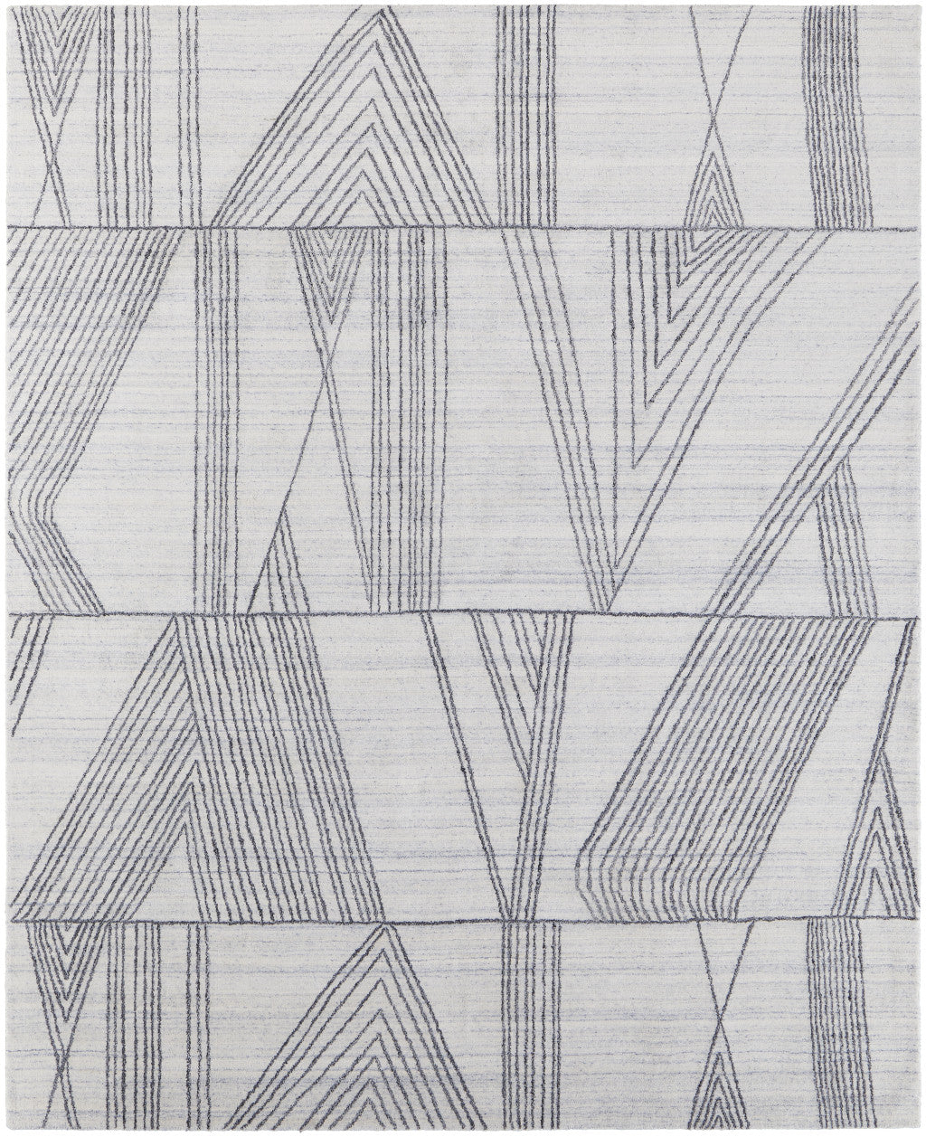 4' X 6' Black and Ivory Abstract Hand Woven Area Rug