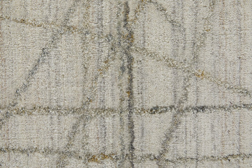 5' X 8' Gray and Ivory Abstract Hand Woven Area Rug